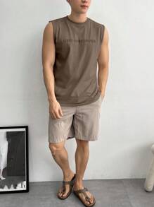 DAZY 男士压花圆领休闲百搭背心，夏季