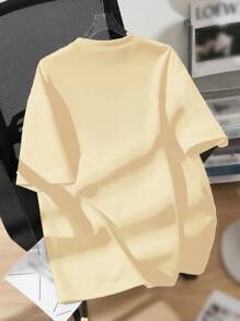 SHEIN T-shirt à manches courtes minimaliste décontracté pour garçons préadolescents, convenant pour l'été