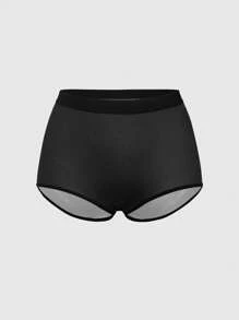 ROMWE 1pc Gothic Skull Hand Print Thong Panties - Black - View 2