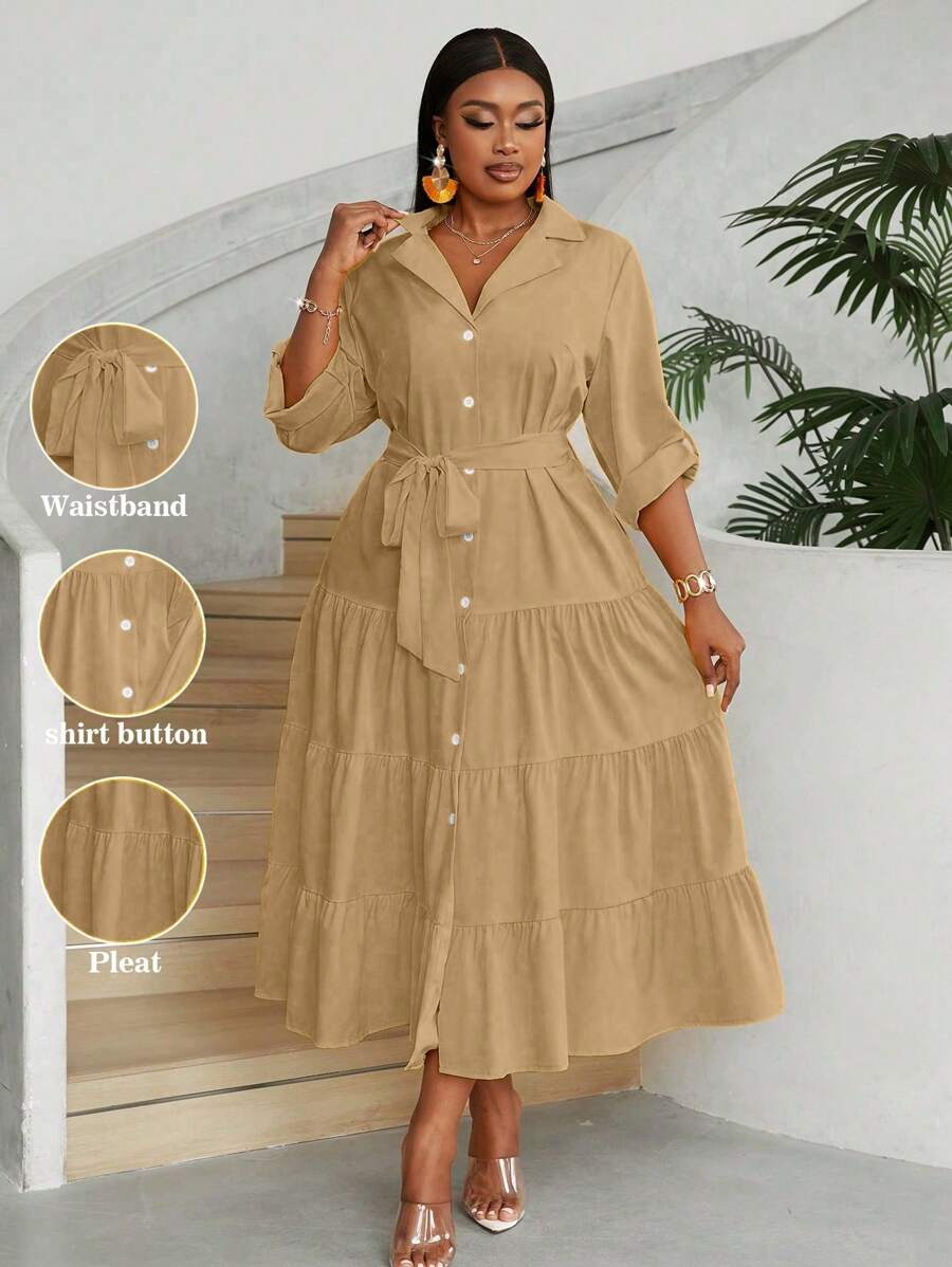 Plus Size Buttoned Sleeveless Dress main image 0