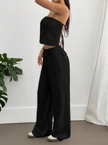 Flirla Bộ 2 áo ngực hở lưng và quần cho nữ - màu đen - Xem 6