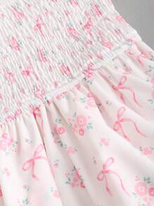 Sweetra Damesjurk met bloemenprint en riem, halternek, vakantiejurk