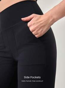 GLOWMODE 33" FeatherFit™ Wide Leg Flare Pants Leggings With Side Pockets Low Impact Yoga Pilates Studio Daily Casual Wear