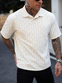 Manfinity Homme Men's Allover Print Short Sleeve Casual & Commute Polo Shirt - Apricot - View 5
