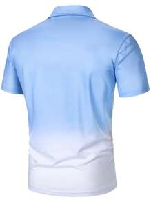 Manfinity RSRT Men's Regular Fit Polyester Polo Shirt In Blue And White Ombre With Embroidered Logo Perfect For Casual Style - Blue and White - View 4