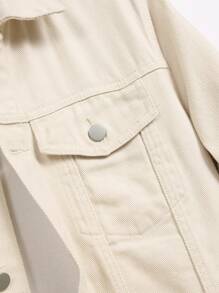 Manfinity Homme Men's Casual Apricot Denim Jacket With Long Sleeves Collar Neckline And Regular Fit For Everyday Style - Apricot - View 3