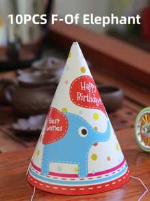 SHEIN 10 件彩虹派对装饰生日帽、生日派对创意三角帽、家居装饰、适合所有人的生日派对帽、艺术装饰礼品、 - 彩色 - 查看 9