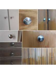 20 个装金色简约单孔橱柜抽屉拉手，圆形家具旋钮，适用于橱柜和衣柜门抽屉把手，极具吸引力的橱柜旋钮拉手简约把手，不锈钢厨柜复古把手，橱柜浴室现代门把手，厨房创意抽屉家具五金 - 彩色 - 查看 2