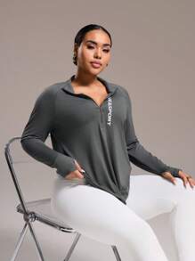 Rhythm Era Plus Size Women Printed Zipper Long Sleeve Sweatshirt