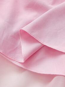 Vestido de 2 en 1 para adolescentes para la temporada de Eid/Boda, vestido corto lindo con decoración de lazo de encaje y tul sin mangas, con vestido largo con volantes desmontable, estilo elegante - Rosa - Ver 7