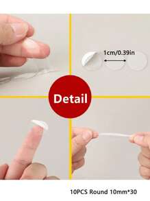 10 件装圆形 10 毫米 * 30 粒丙烯酸双面胶带无痕纳米防水胶贴家居派对装饰汽车固定垫