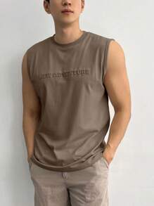 DAZY 男士压花圆领休闲百搭背心，夏季