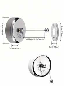 SHEIN 1pc Stainless Steel Retractable Clothesline, Invisible Clothes Line For Indoor/Outdoor Drying And Hanging Dress Pants Shoes Jeans Boots Skirt,Spring,Minimalist,Summer Tops