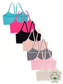 Set Di Biancheria Intima In Tinta Unita Da 7 Pezzi/set Per Ragazze Tween