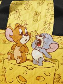 TOM & JERRY X SHEIN Cute Cartoon Mouse Print Large Capacity Foldable Travel Bag