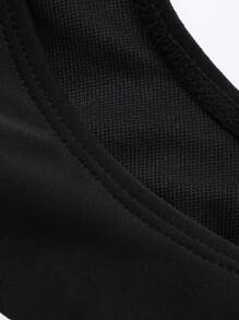 DAZY Tween Girl 女童字母印花连体泳衣，适合秋季 - 黑色 - 查看 4