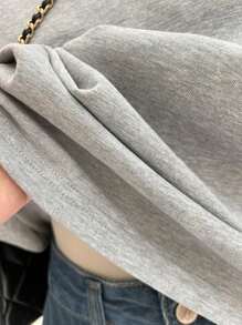 INAWLY Casual Comfortable Top, Cherry Embroidered T-Shirt, Spring/Summer - Grey - View 4