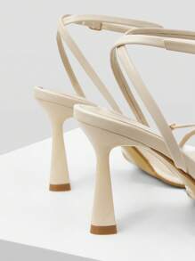 MOTF PREMIUM PLAIN WOMEN BUCKLE HIGH HEEL SANDALS - Apricot - View 8