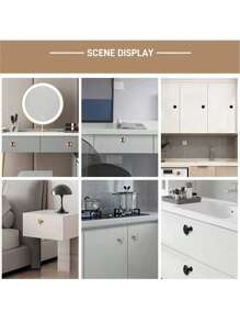 20 个装金色简约单孔橱柜抽屉拉手，圆形家具旋钮，适用于橱柜和衣柜门抽屉把手，极具吸引力的橱柜旋钮拉手简约把手，不锈钢厨柜复古把手，橱柜浴室现代门把手，厨房创意抽屉家具五金 - 彩色 - 查看 6