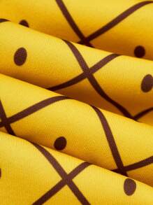 SHEIN 2 件新生儿可爱趣味水果黄菠萝服装套装含帽子，适合表演、拍照、游乐园、节庆 - 黃色 - 查看 6