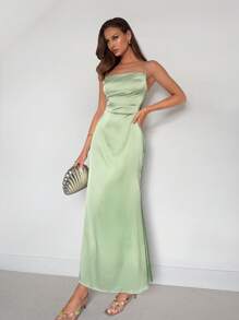 Roylia 性感细肩带紧身高品质连衣裙 - 綠色 - 查看 1