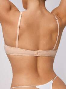 Ocili Áo ngực không đường may in chữ thoải mái cho nữ - Màu be - Xem 2