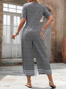 EMERY ROSE Floral Print Sleeveless Jumpsuit, Casual Vacation Style - Multicolor - View 2