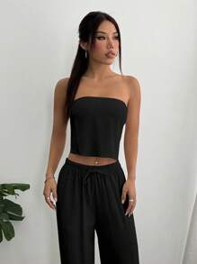 Flirla Bộ 2 áo ngực hở lưng và quần cho nữ - màu đen - Xem 4