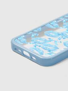 ROMWE Fairycore 1 个蓝色嘴唇图案手机壳，适用于 iPhone 11、12、13、14、15 Pro Max - 彩色 - 查看 3