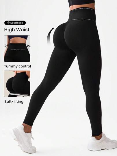 Easithlete 女式无缝紧身裤，收腹提臀，纤腰，健身房健身女孩运动活力瑜伽裤，跑步、骑行、瑜伽、泡菜球锻炼