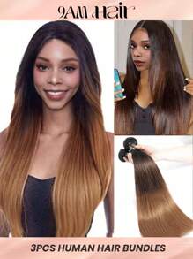 3pcs Bundle 10-26 Inch 150 Density Straight Human Hair Extensions - S1/4/30 - View 1