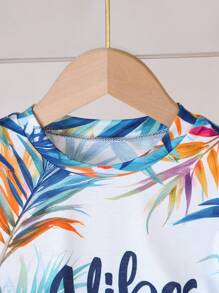 Summer,Holiday,TravelerYoung Boy Summer Casual Floral Print T-Shirt And Shorts Set - White - View 4