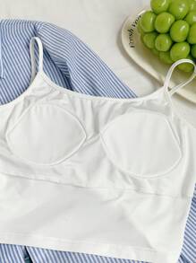 Comfortcana Spring/Summer New White Ladies Tank Top With Padded, Twist Back Design - White - View 7