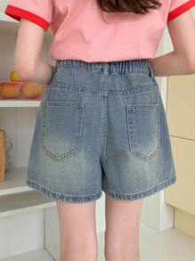 DAZY Tween Girl Tween Girl Denim Shorts - Light Wash - View 3