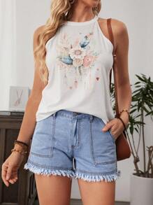 Breezaya Women's Casual Frayed Hem Denim Shorts: Light Wash, Zipper Detail, And Short Length For Everyday Style - Blue - View 3