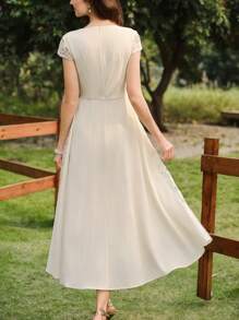 Vintamour Vestido de encaje elegante vintage, vestido casual de fiesta para vacaciones de verano para mujeres, vestido blanco para Pascua, vestidos de verano para mujeres, vestido de graduación, ropa de verano, vestidos blancos de verano para mujeres, atuendos de vacaciones para mujeres, vestido de graduación, vestido de invitada de boda, vestidos de primavera para mujeres, atuendos de primavera para mujeres, vestidos de verano para el sol, vestidos formales para mujeres, atuendo de Pascua para mujeres, vestidos de graduación para mujeres, vestidos de cumpleaños