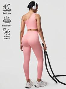 Seamluxe SHEIN Sport Women's Solid Color Sports Tank Top And Pants Set, Simple & Fashionable For Summer