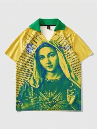 Prep Herren Polo-Shirt mit Slogan-Aufdruck, geeignet für den täglichen Gebrauch, Frühling/Sommer