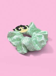 THE POWERPUFF GIRLS X SHEIN 1 st. Buttercup Decor Groene Golvende Cirkel Scrunchies