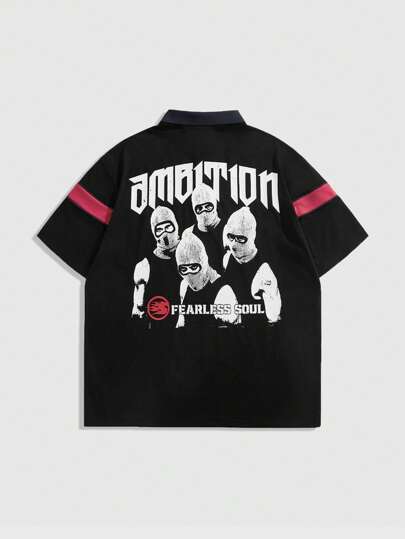 Street Life Polo à manches courtes d'été décontracté pour hommes avec imprimé portrait