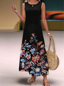 EMERY ROSE Casual Flower Pattern Women Summer Dress - Multicolor - View 4