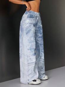 SHEIN ICON Jeans de moda minimalista para mujer, adecuados para el verano
