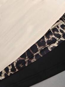 Sweetra 女士休闲蝴蝶结豹纹荷叶边方领背心，夏季 - 彩色 - 查看 7