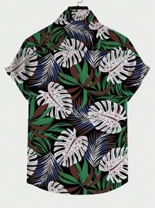 Manfinity RSRT Men Tropical Print Beach Shirt Without Tee - Multicolor - View 2