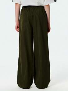 SHEIN Explorewe 2025 Summer Tween Boy Sets Utility Cargo Pants | OEKO-TEX® | School And Travel - Army Green - View 2