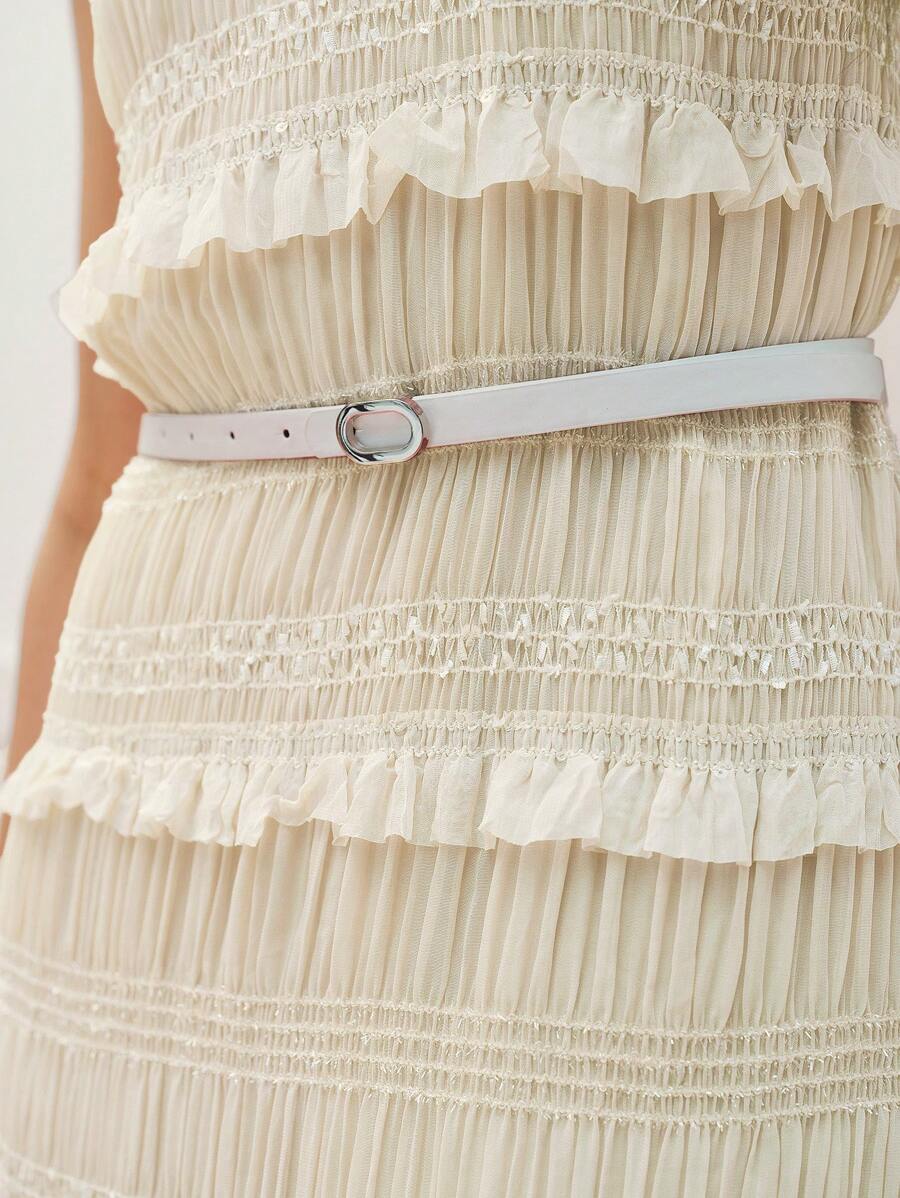 MOTF PREMIUM TIERED LAYER A LINE DRESS - Apricot - View 2