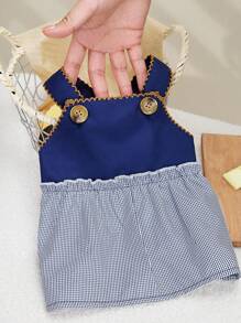 PETSIN Blue Cute & Elegant Button Design Light Breathable Summer Sleeveless Vest Dress, European And American Hot For Pet Dogs - Blue - View 2