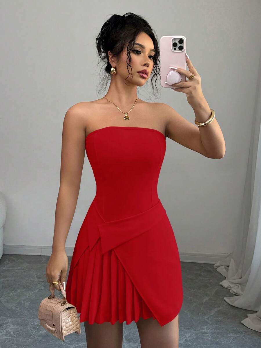 Elenzga 女士优雅合身腰部无袖通勤浪漫连衣裙