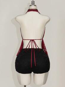 SHEIN ICON Shorts minimalistas de ajuste ceñido y textura para tallas grandes - Negro - Ver 6