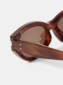 MOTF PREMIUM WOOD GRAIN FRAMED FASHION GLASSES - Brown - View 7